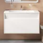 Фото Тумба с раковиной IDDIS Esper 100 подвесная, белая (ESP10W0i95+4501000i28)
