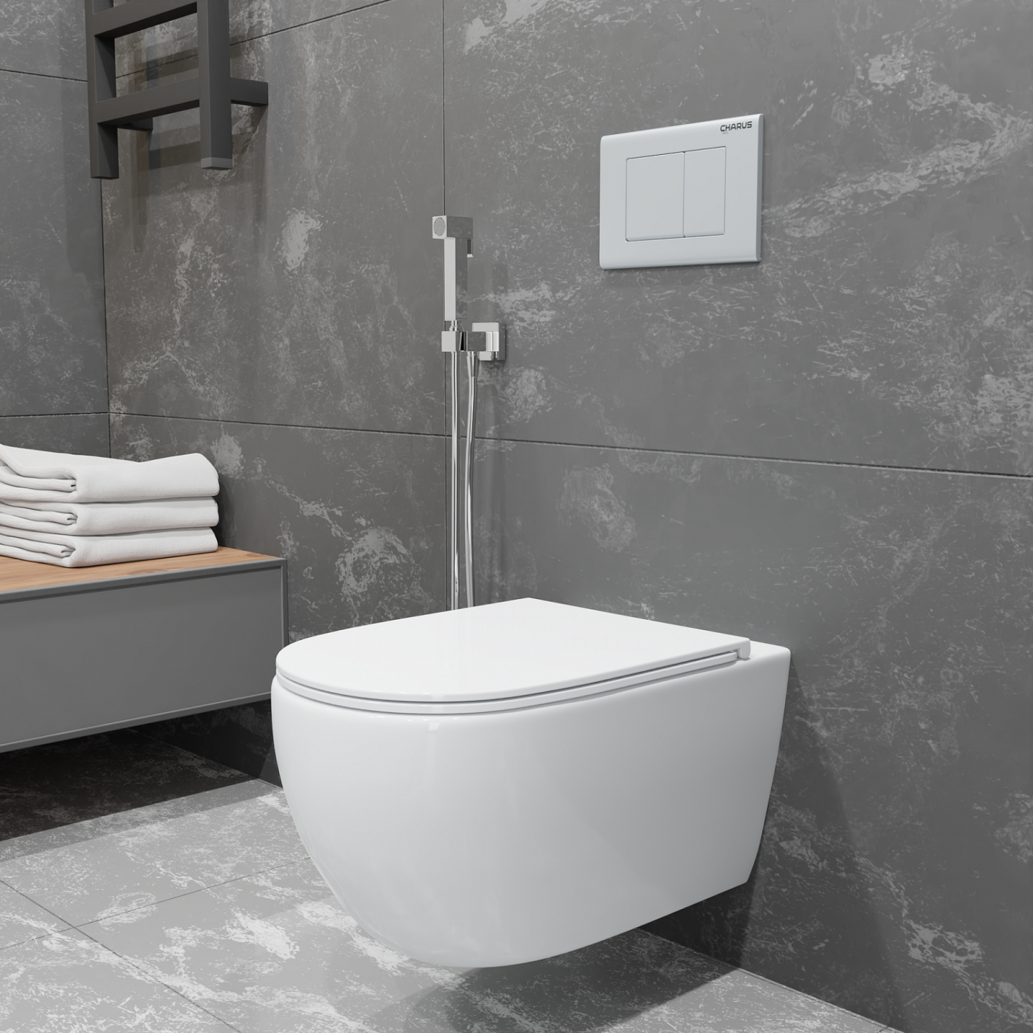 Фото SKANDENBORG RIMLESS
Безободковый подвесной унитаз EWC700-125W