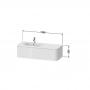 Фото Duravit Happy D.2 Plus Тумба подвесная  354x1300x550мм 1 ящик, цвет: stone grey satin matt