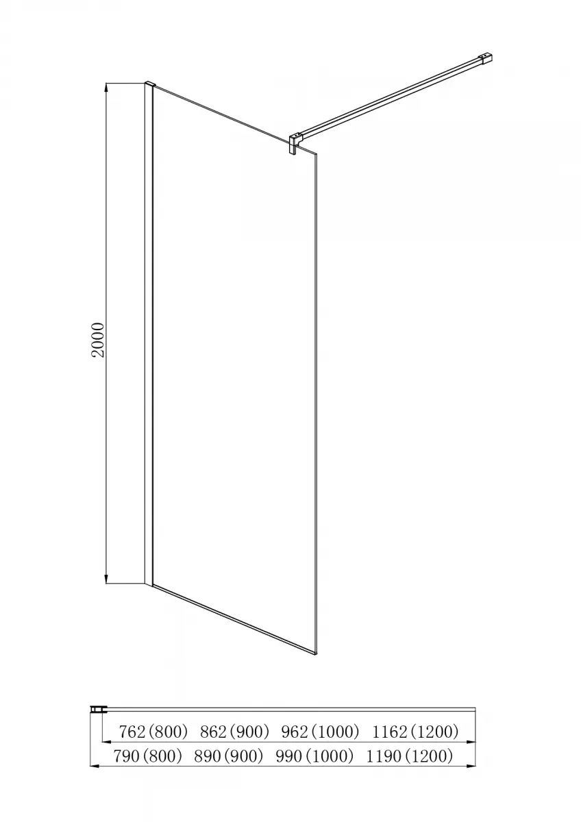 Фото Душевая перегодка Aquatek AQNAR6310-100 Walk in с держателем 1000x2000, хром
