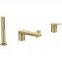 Фото Ideal Standard La Dolce Vita Смеситель для ванны, на 4 отв, с ручным душем, цвет: PVD Brushed Gold