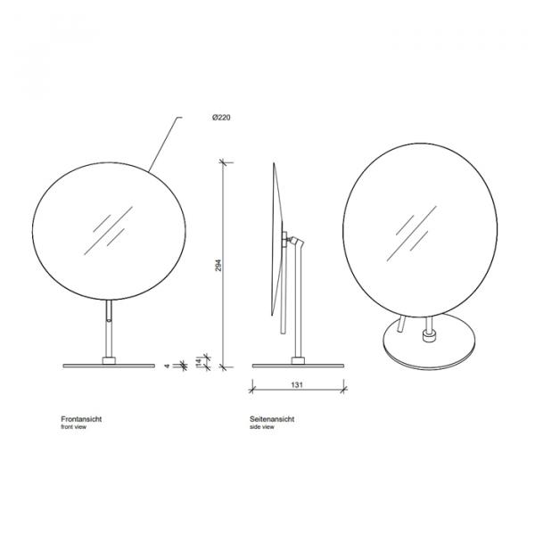 Фото Decor Walther Round SPT 71 Косметическое зеркало 20.5xh30.5см, настольное, увел. 3x, цвет: матовый белый