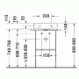 Фото Duravit DuraSquare Металлическая консоль напольная 516х333 мм, для раковины 073245, высота регул.+50мм,п/д левый/правый хром