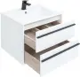 Фото Тумба с раковиной Aquanet Lino 60 белый матовый (00253901+00270160)