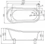 Фото Акриловая ванна BelBagno 170x80 BB04+BB-LEG-EAGLE-ORO с ножками