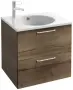 Фото Тумба с раковиной Jacob Delafon Odeon Rive Gauche 60 дуб табак, 2 ящика, ручки хром (EB2520-R5-E52+EXBA112-Z-00)