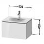 Фото Duravit L-Cube Тумба подвесная под раковину # 234463, 1 выдвижное отделение, 400x620x481мм, цвет White High Gloss