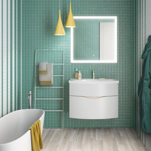 Фото Kerama Marazzi RV.wb.80 Раковина Riva/Рива мебельная с крепежом 80, белая глянцевая