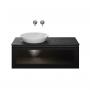 Фото Kerama Marazzi IC.100.1\BLK Тумба Iconico/Иконико подвесная 100 с рифленым стеклом, 1 ящик, черная