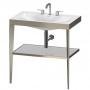 Фото Duravit XViu Консоль напольная, 850x800x480мм с полкой, с раковиной без перелива, 3 отв., цвет: champagne matt/crome