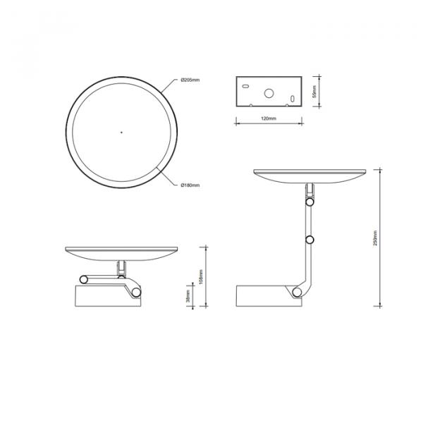 Фото Decor Walther Vision R Косметическое зеркало, цвет: черный матовый