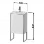 Фото Duravit XSquare Тумба напольная под раковину # 073345, 1 дверца, петли слева, 592x430x308мм, цвет White High Gloss