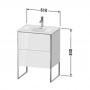 Фото Duravit XSquare Тумба напольная под раковину # 234463, 2 яшика, встроенные ножки с регулировкой по высоте, 592x610x478мм, цвет Cappuccino HG