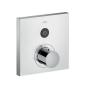 Фото Axor ShowerSelect Термостатический смеситель с запорным клапаном, квадратный, внешняя часть, цвет: хром