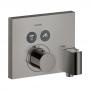 Фото Axor ShowerSelect Смеситель для душа, встраиваемый, термостатический, на 2 выхода, с держателем ручного душа, (внешняя часть), цвет: полированный черный хром