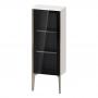 Фото Duravit XViu Шкаф подвесной со стеклянной дверью 40x24x89см, 2 стеклянные полки (петли слева), цвет: белый глянцевый/champagne matt