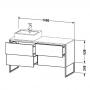 Фото Duravit XSquare Консоль для базы на  раковину слева  1400х550 мм , цвет орех 77
