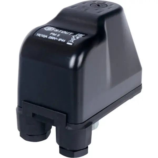Фото Реле давления для водоснабжения STOUT (SCS-0001-000005) PM5G, 1-5 бар, 1/4, с накидной гайкой.