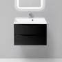 Фото Тумба с раковиной BelBagno Marino 70 nero lucido (MARINO-700-2C-SO-NL-P+BB700/450-LV-MR-AST)