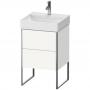 Фото Duravit XSquare Тумба напольная под раковину # 235350, 2 ящика, 731x484x460мм, цвет White High Gloss