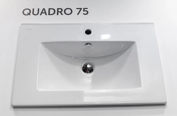 Фото Раковина Sanita Luxe Quadro 75, белая (QDR75SLWB01)