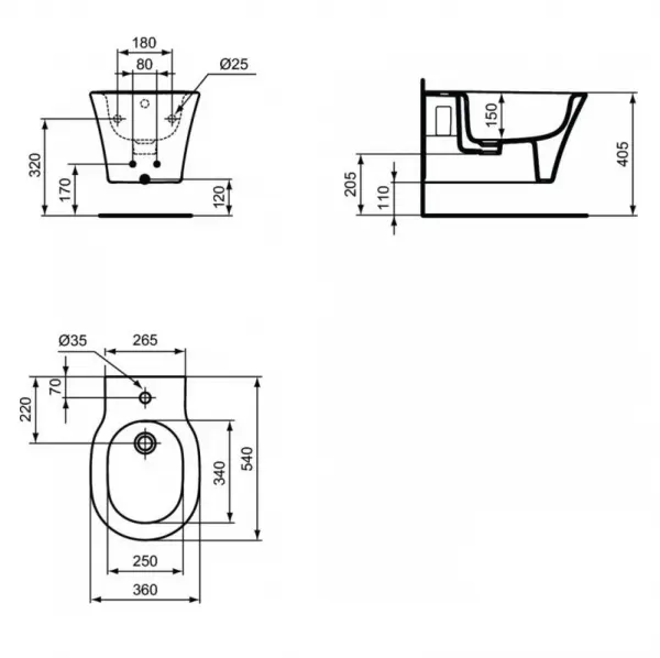 Фото Комплект 2 в 1 биде + инсталляция Ideal Standard Connect Air D212101