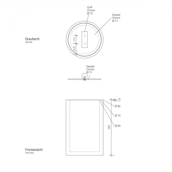 Фото Decor Walther Stone DMD M Баночка универсальная 13x8см, с крышкой, настольная, цвет: белый / сталь матовая