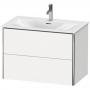 Фото Duravit XSquare Тумба подвесная под раковину # 234483, 2 яшика, 560x810x478мм, цвет White High Gloss