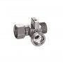 Фото Вентиль шаровый трехпроходной ARCO М3/4"хМ1/2"х П1/2", латунь хромированная