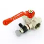 Фото Кран шаровой ВВ с дренажным вентилем UNI-FITT 1/2" заглушка 1/4" рычаг (115L2000)