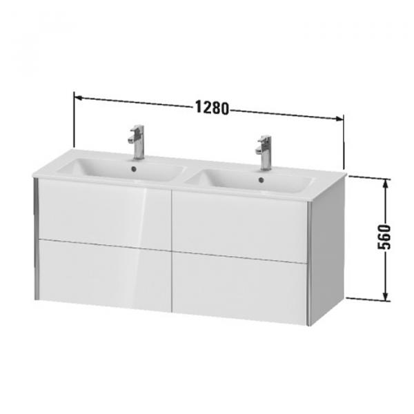 Фото Duravit ME by Starck  Двойная раковина для мебели с перел., с 1 отв. под смес., 1300x490мм, Цвет: Белый