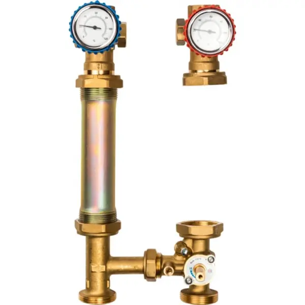 Фото STOUT Насосная группа с 3‑х ходовым приводным смесителем 1″ без насоса, 29 kW [DT10 °C] (SDG-0007-002501)