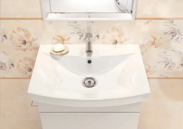 Фото Раковина для мебели Cersanit Carina 60 1 отв., белый, Сорт1 прямоугольная (S-UM-CAR60/1-w)