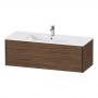 Фото Duravit XViu Тумба подвесная 400x1210x480мм, для раковины #233612, 1 ящик, цвет: walnut dark/черный матовый