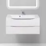 Фото Тумба с раковиной BelBagno Marino 100 bianco opaco (MARINO-1000-2C-SO-BO-P+BB1000/445-LV-MR-PR)