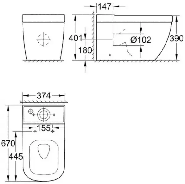 Фото Унитаз-компакт Grohe Euro Ceramic 3933800H+39332000+39330001