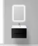 Фото Тумба с раковиной BelBagno Marino 70 nero lucido (MARINO-700-2C-SO-NL-P+BB700/450-LV-MR-AST)