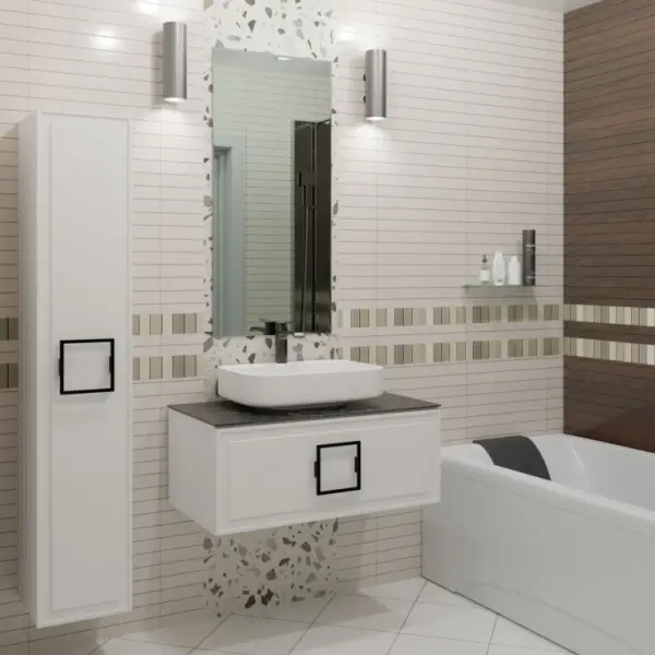 Фото Шкаф-пенал La Fenice Cubo Bianco 30 см белый матовый