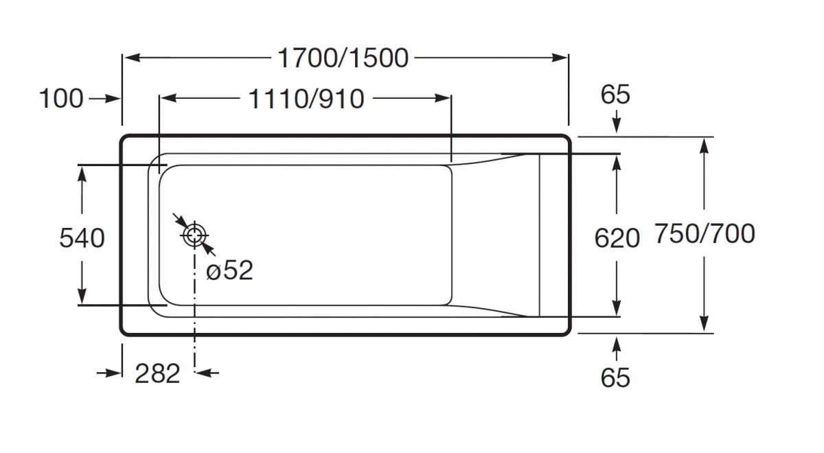 Фото Ванна акриловая Roca Easy прямоугольная 170x70x45
