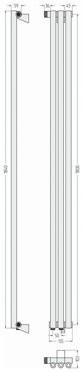 Фото ДР Сунержа Эстет-0 н/ж EU50 левый 1800х135 / 3 сек (Матовый чёрный)