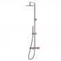 Фото Newform Shower Душевая стойка с  термостатическим смесителем, переключателем , насадкой и душем, цвет:  copper glossy