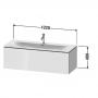 Фото Duravit L-Cube Тумба подвесная под раковину # 234412, 1 выдвижное отделение, 400x1220x481мм, цвет White High Gloss