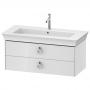 Фото Duravit White Tulip Тумбочка подвесная, 410x984x458 мм, 2 ящика с ручкой, цвет: белый высокоглянцевый
