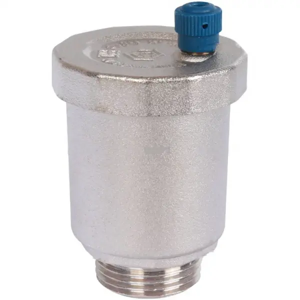 Фото SVS-1011-000020 STOUT Воздухоотводчик автоматический вертикальный выпуск, нар.р. 3/4" никель.