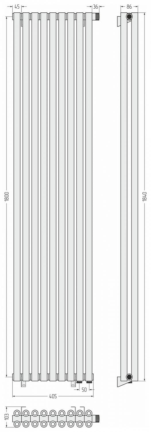 Фото ДР Сунержа Эстет-00 н/ж EU50 1800х405 / 9 сек (Белый)