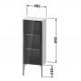 Фото Duravit XViu Шкаф подвесной со стеклянной дверью 40x24x89см, 2 стеклянные полки (петли справа), цвет: walnut dark/черный матовый