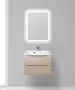 Фото Тумба с раковиной BelBagno Marino 65 rovere grigio (MARINO-650-2C-SO-RG-P+BB650/450-LV-MR-PR)