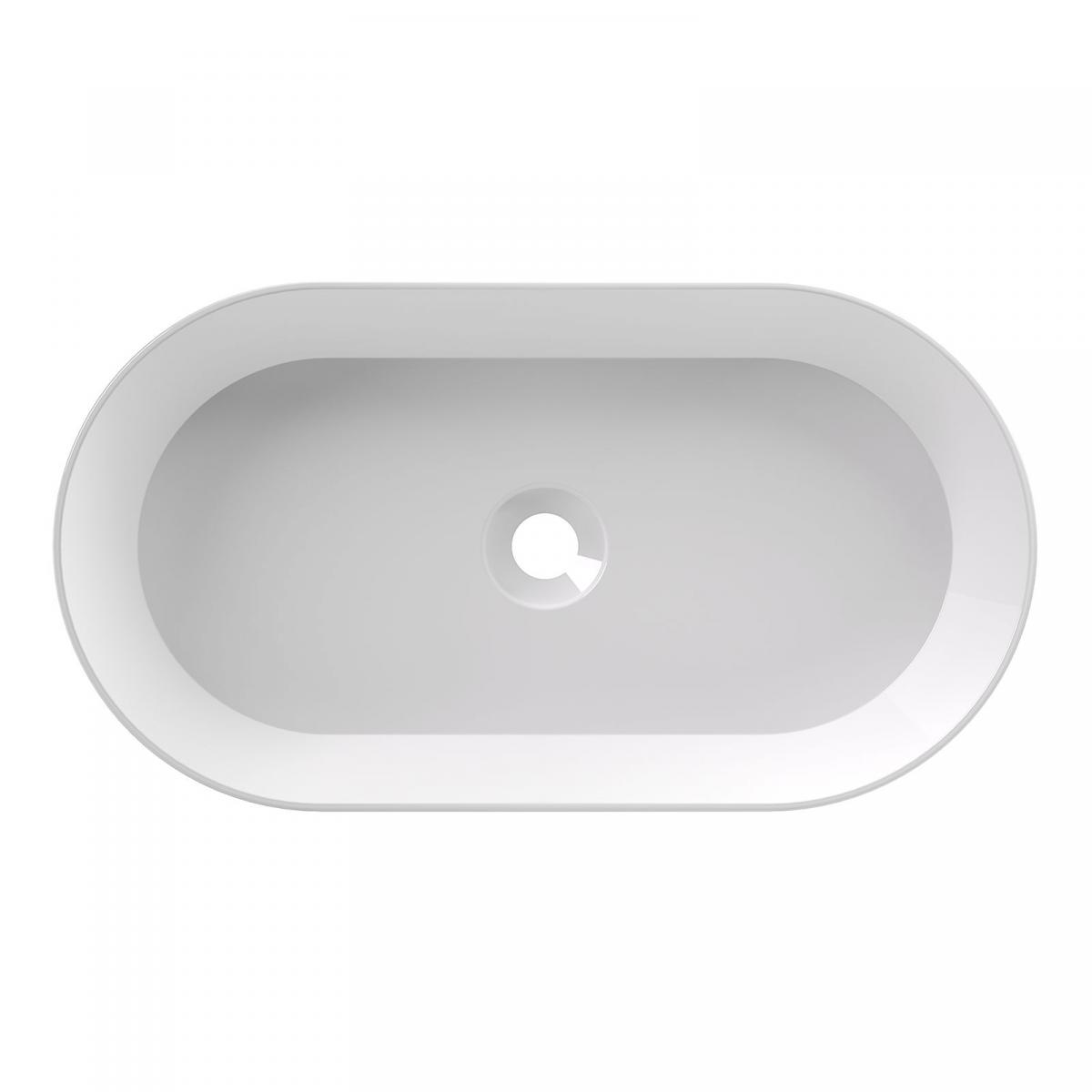 Фото Alice Spy Раковина Oval 65x36хВ12, накладная, без отверстия под смеситель, белый глянцевый