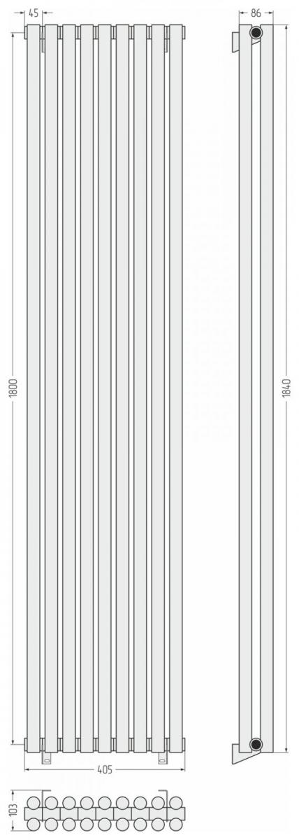 Фото ДР Сунержа Эстет-11 н/ж 1800х405 / 9 сек (Матовый белый)