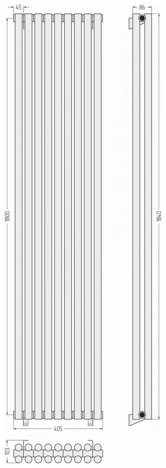 Фото ДР Сунержа Эстет-11 н/ж 1800х405 / 9 сек (Матовый белый)